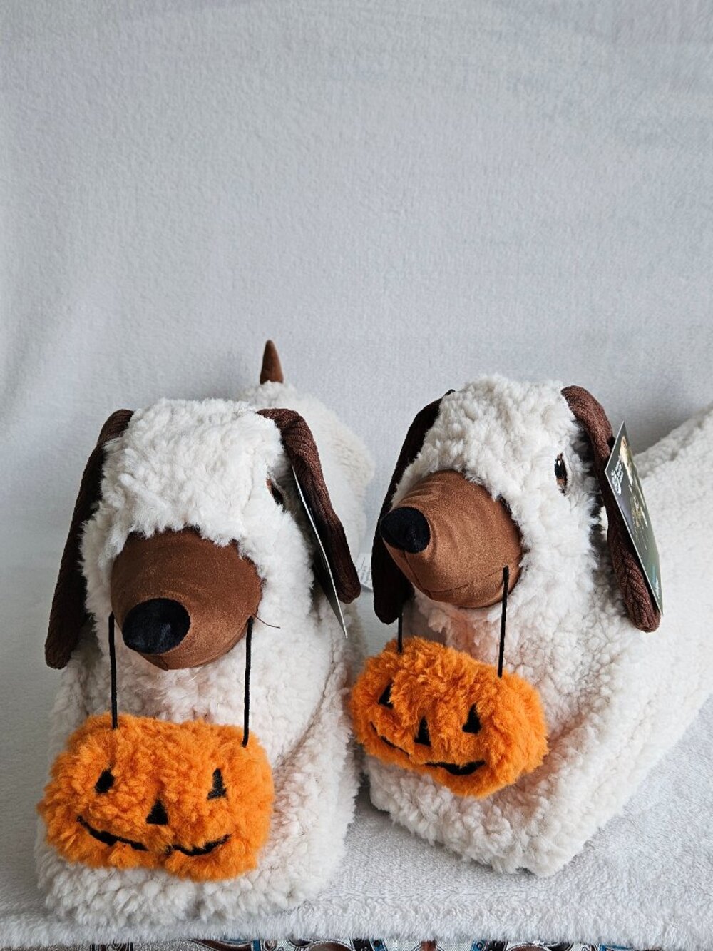 Dachshund Dogs Halloween Decorative Ghost Pillow Set With Mini Pumpkin Baskets